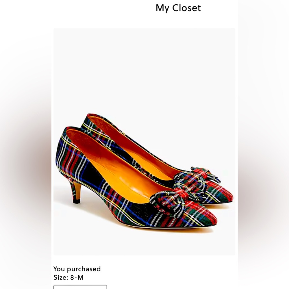 J. Crew Tartan Esme Kitten Heels